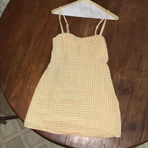 💛brandy Melville yellow checkered dress (rare)